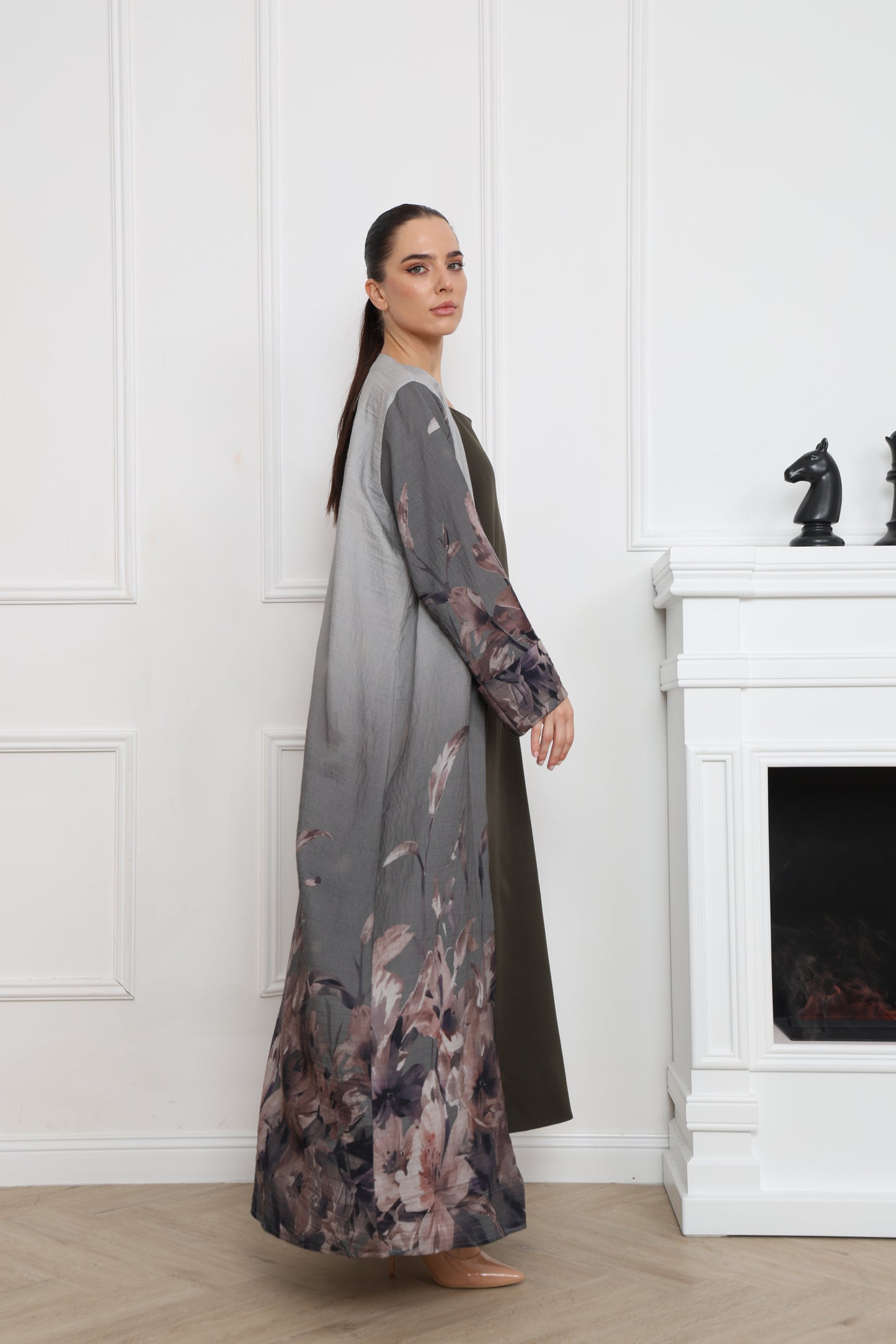 Flowered Abaya set | طقم فلاورد