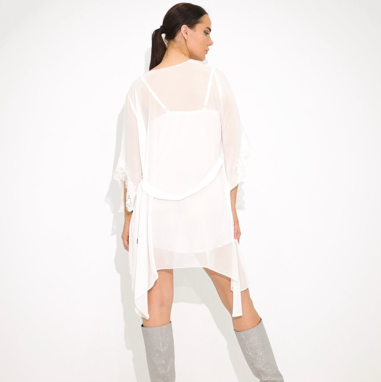 Chiffon mini slip - white