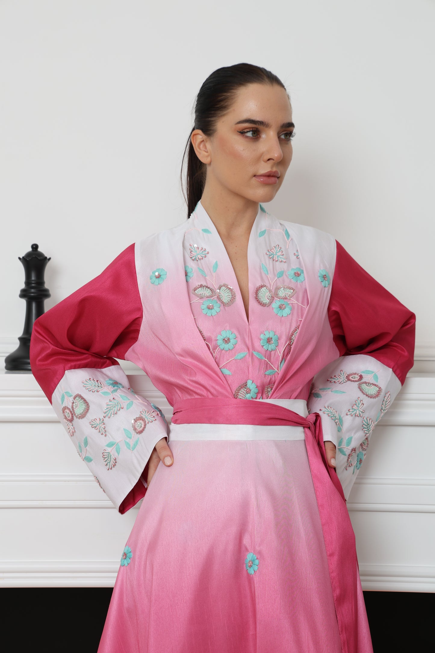 Kimono Ombre Linen Set | طقم تنورة الكيمونو الاومبري