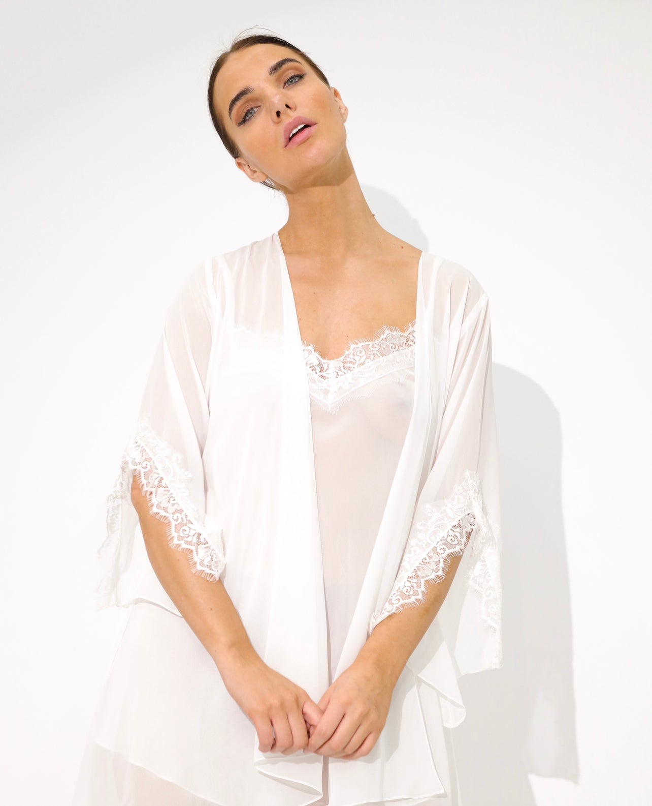 Chiffon mini slip - white