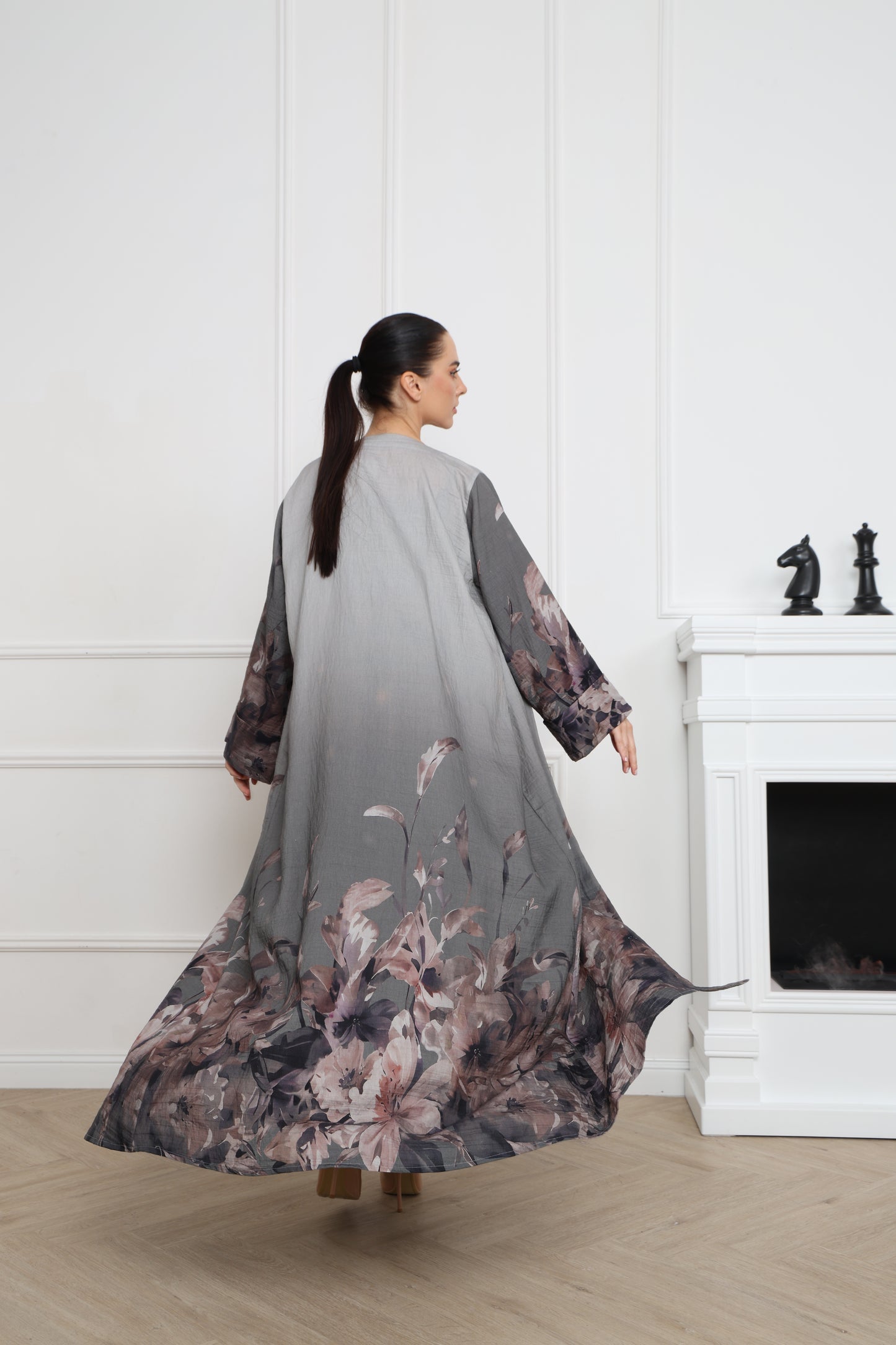 Flowered Abaya set | طقم فلاورد