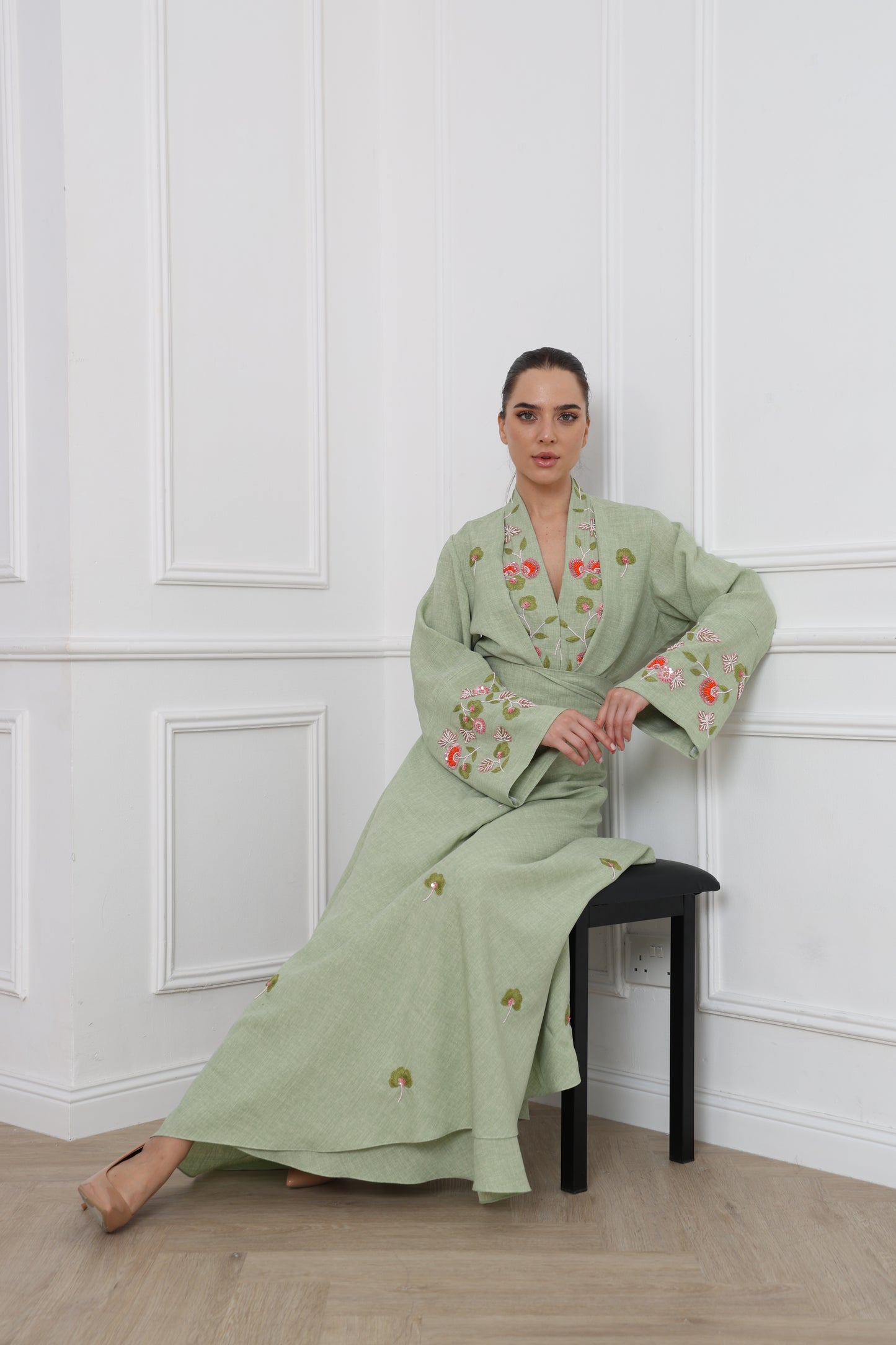 Kimono Linen Skirt Set | طقم تنورة كيمونو من اللينن