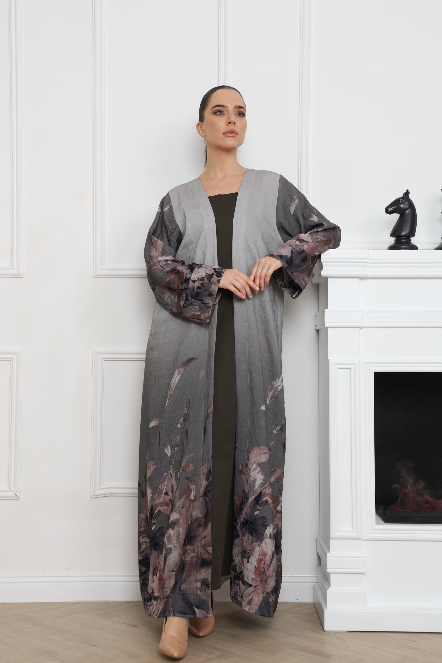 Flowered Abaya set | طقم فلاورد