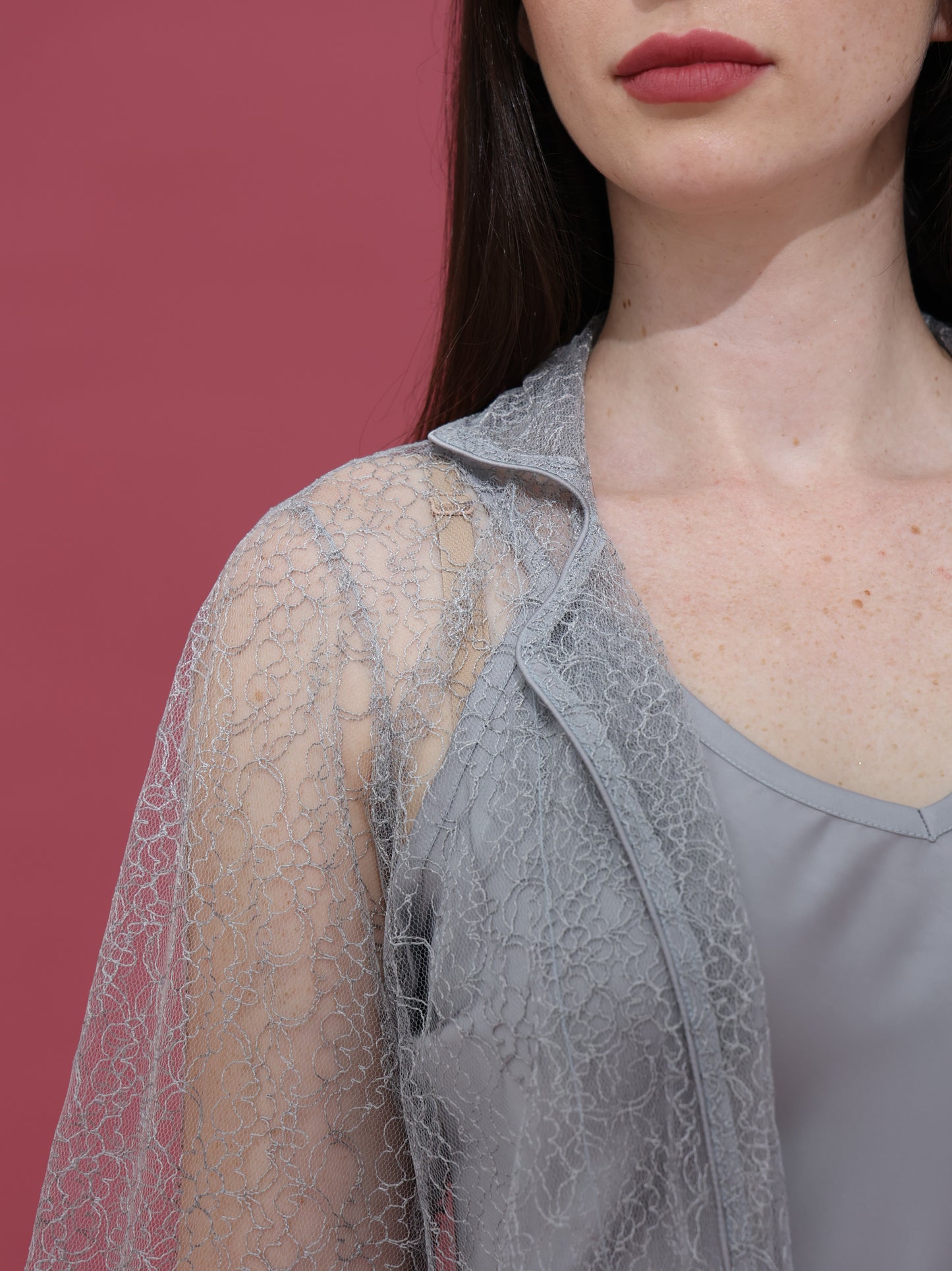 Elegant Lace nightwear - light Gray