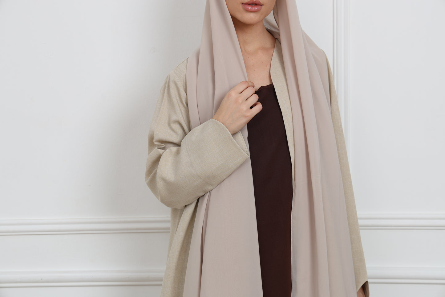 Linen Abaya Set ( 3 pieces )
