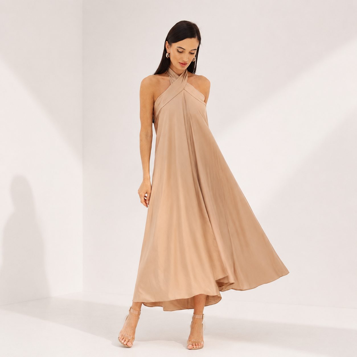 Soie Silk Skirt | Biscuit