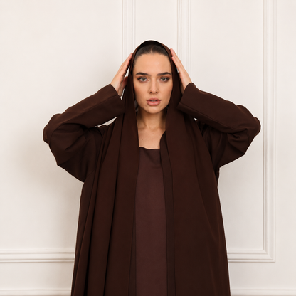 Linen Abaya | Chocolate Brown