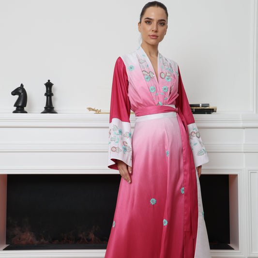 Kimono Ombre Linen Set | طقم تنورة الكيمونو الاومبري