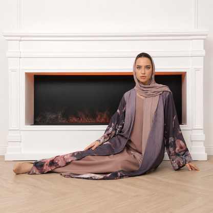flowered Abaya set | طقم فلاورد