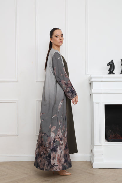 Flowered Abaya set | طقم فلاورد