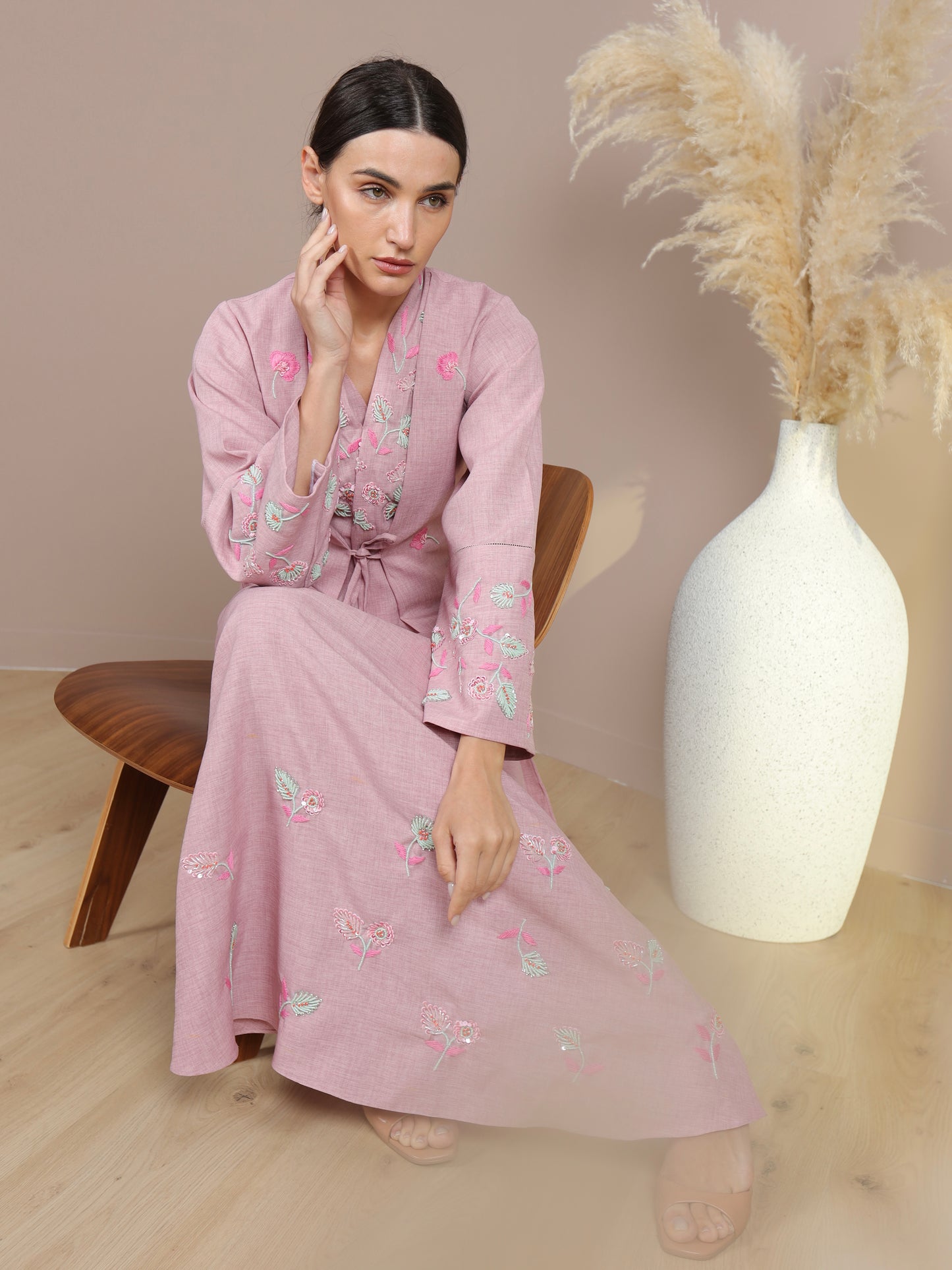 Kimono Linen Skirt Set | طقم تنورة كيمونو من اللينن