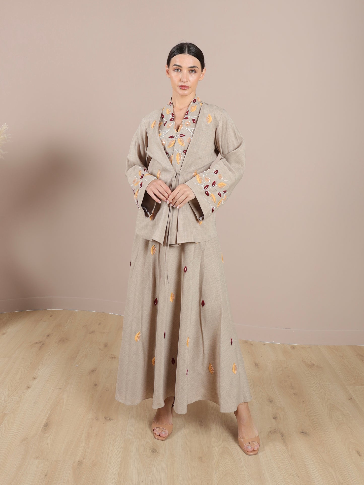 Kimono Linen Skirt Set | طقم تنورة كيمونو من اللينن