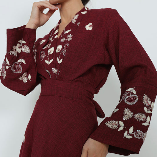 Kimono Linen Skirt Set | طقم تنورة كيمونو من اللينن