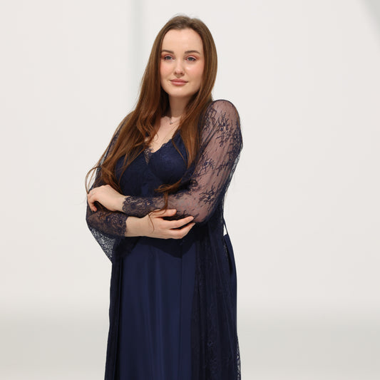 Delicate Lace nightwear - Navy blue