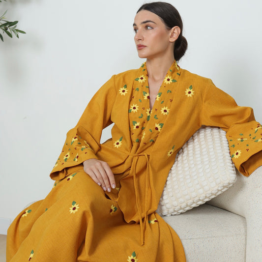 Kimono Linen Skirt Set |  طقم تنورة كيمونو من اللينن
