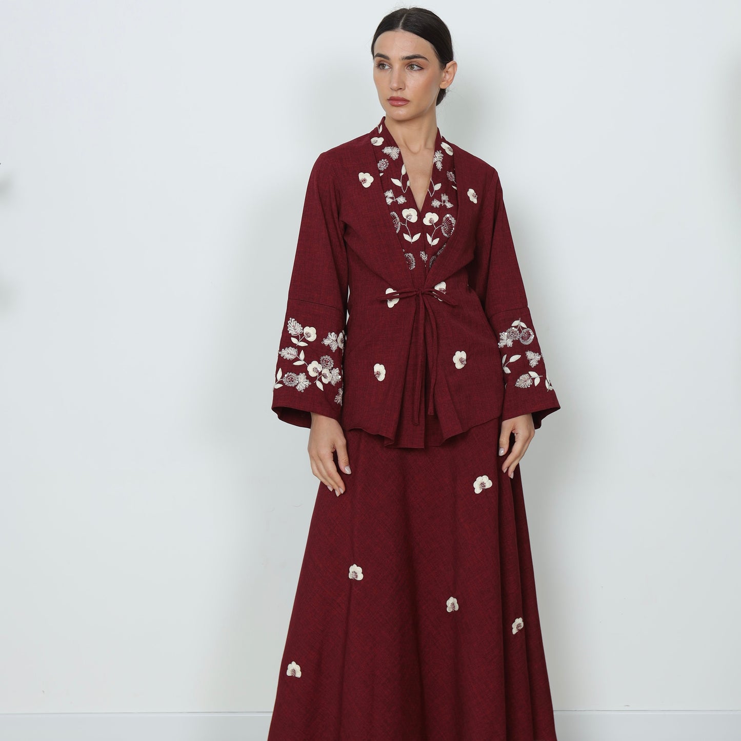 Kimono Linen Skirt Set | طقم تنورة كيمونو من اللينن