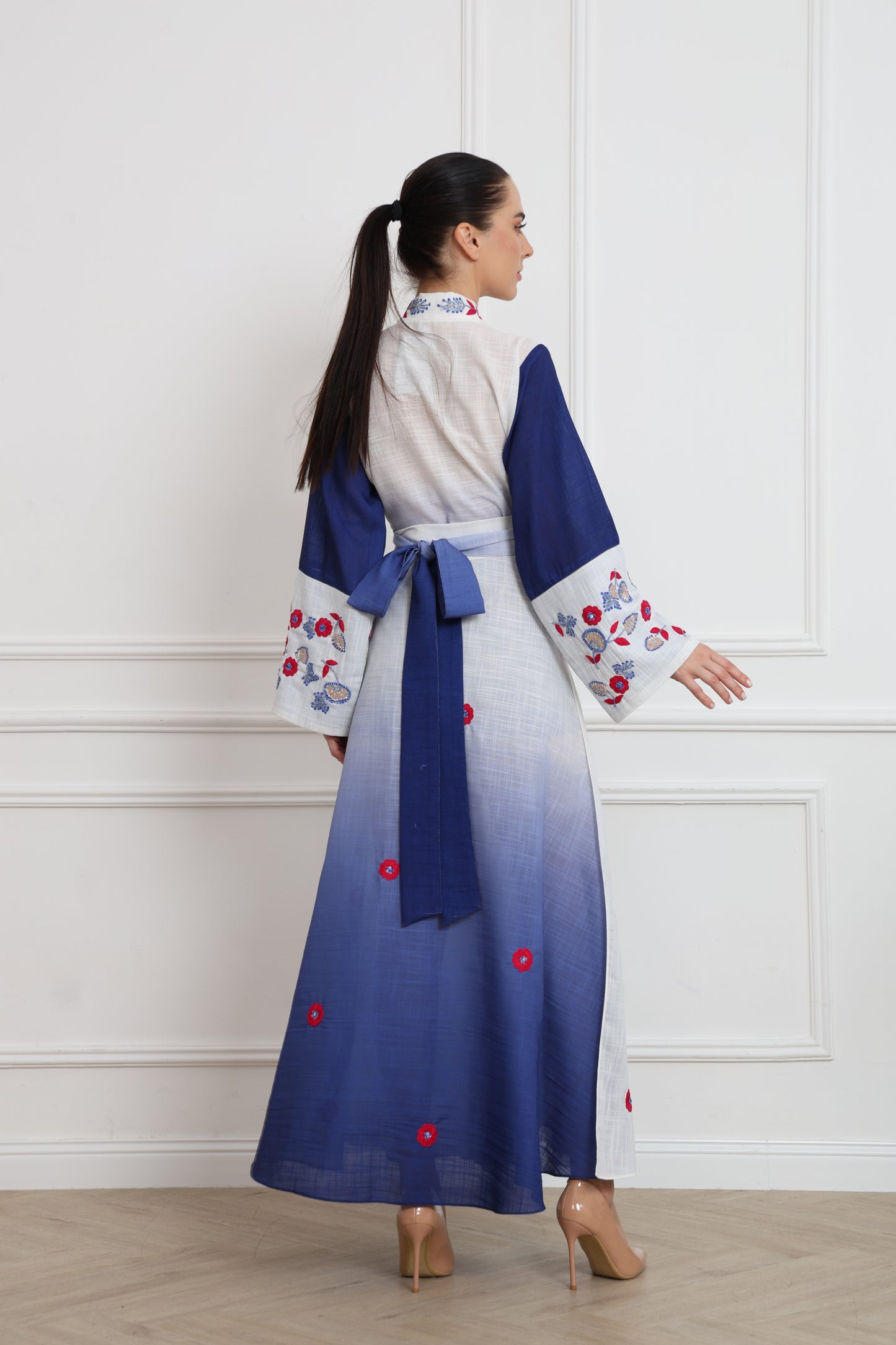 Kimono Ombre Linen Set | طقم تنورة الكيمونو الاومبري