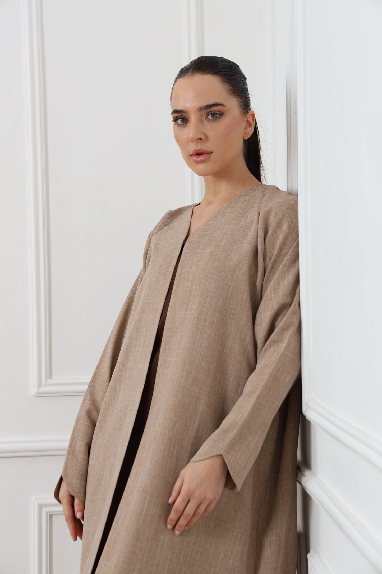 Linen Abaya Set ( 3 pieces )