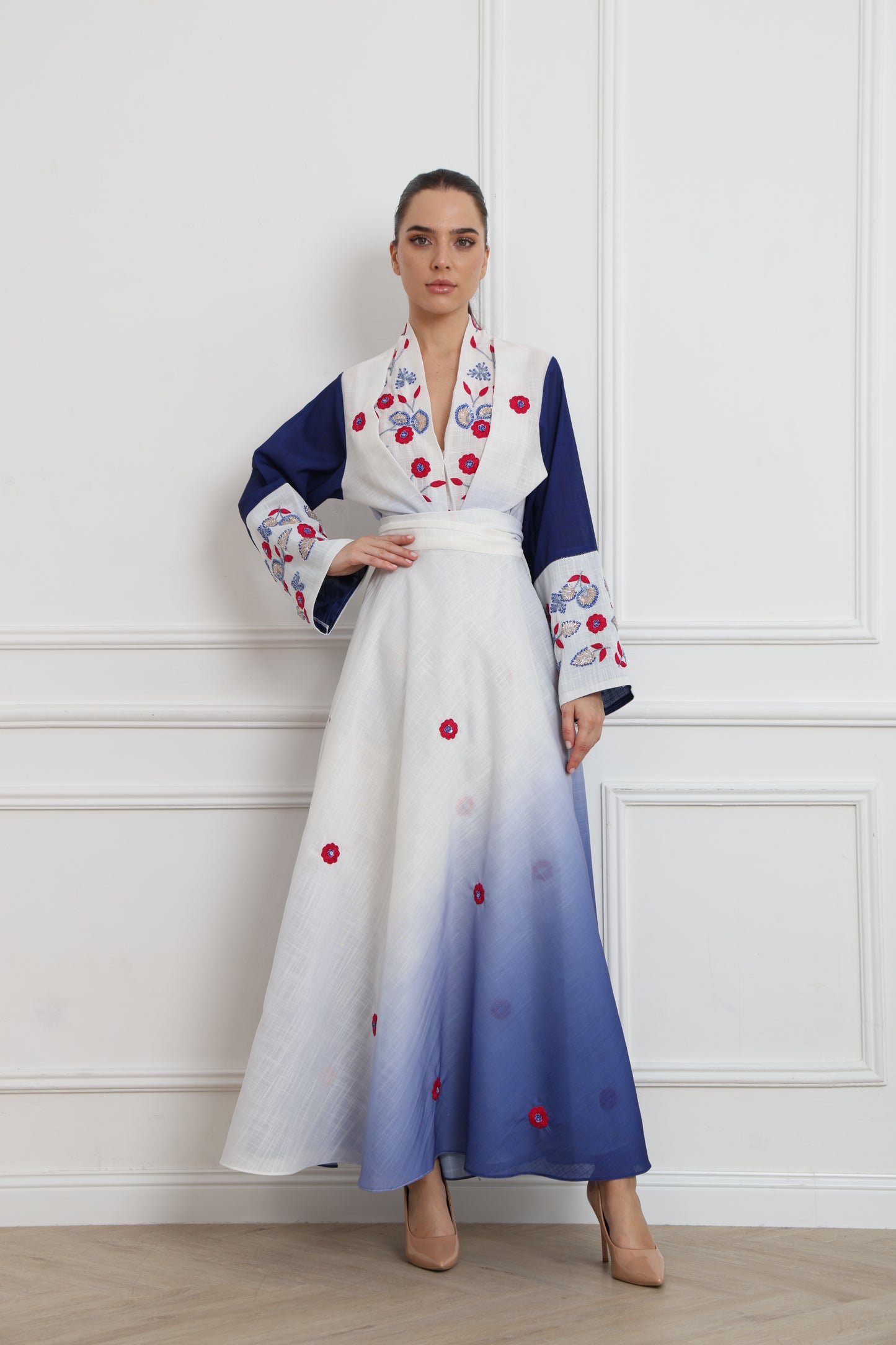 Kimono Ombre Linen Set | طقم تنورة الكيمونو الاومبري