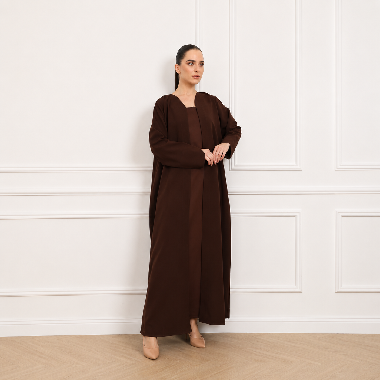 Linen Abaya | Chocolate Brown
