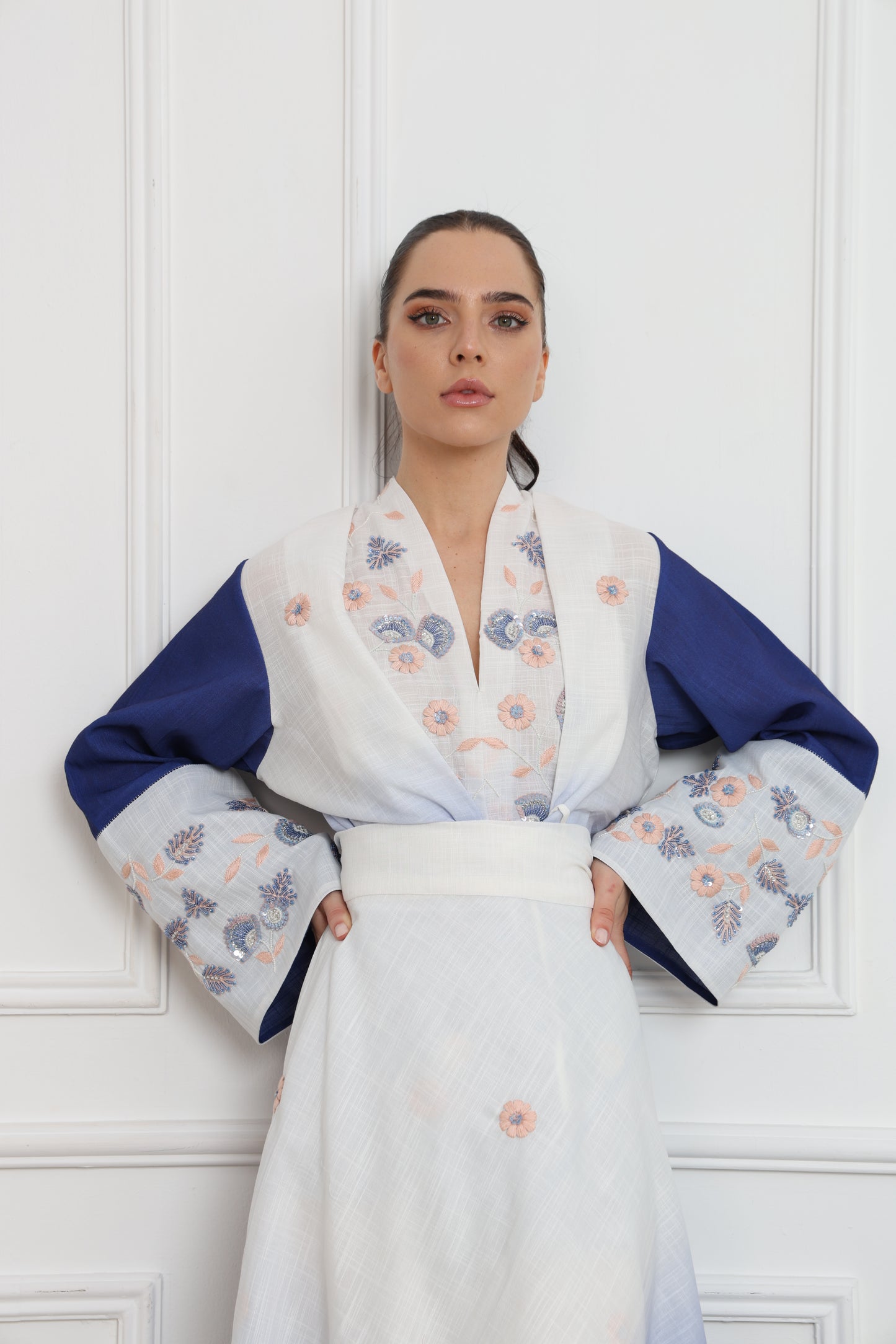 Kimono Ombre Linen Set | طقم تنورة الكيمونو الاومبري