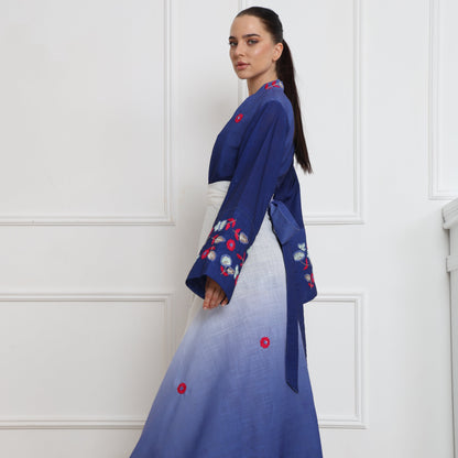 Kimono Ombre Linen Set | طقم تنورة الكيمونو الاومبري