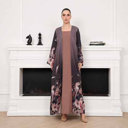 flowered Abaya set | طقم فلاورد