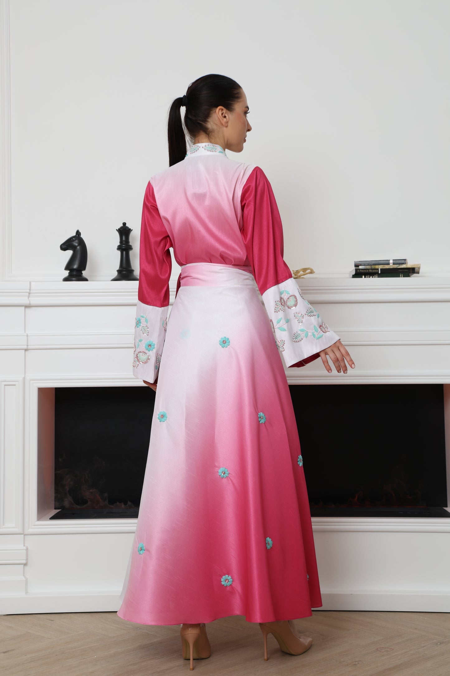 Kimono Ombre Linen Set | طقم تنورة الكيمونو الاومبري
