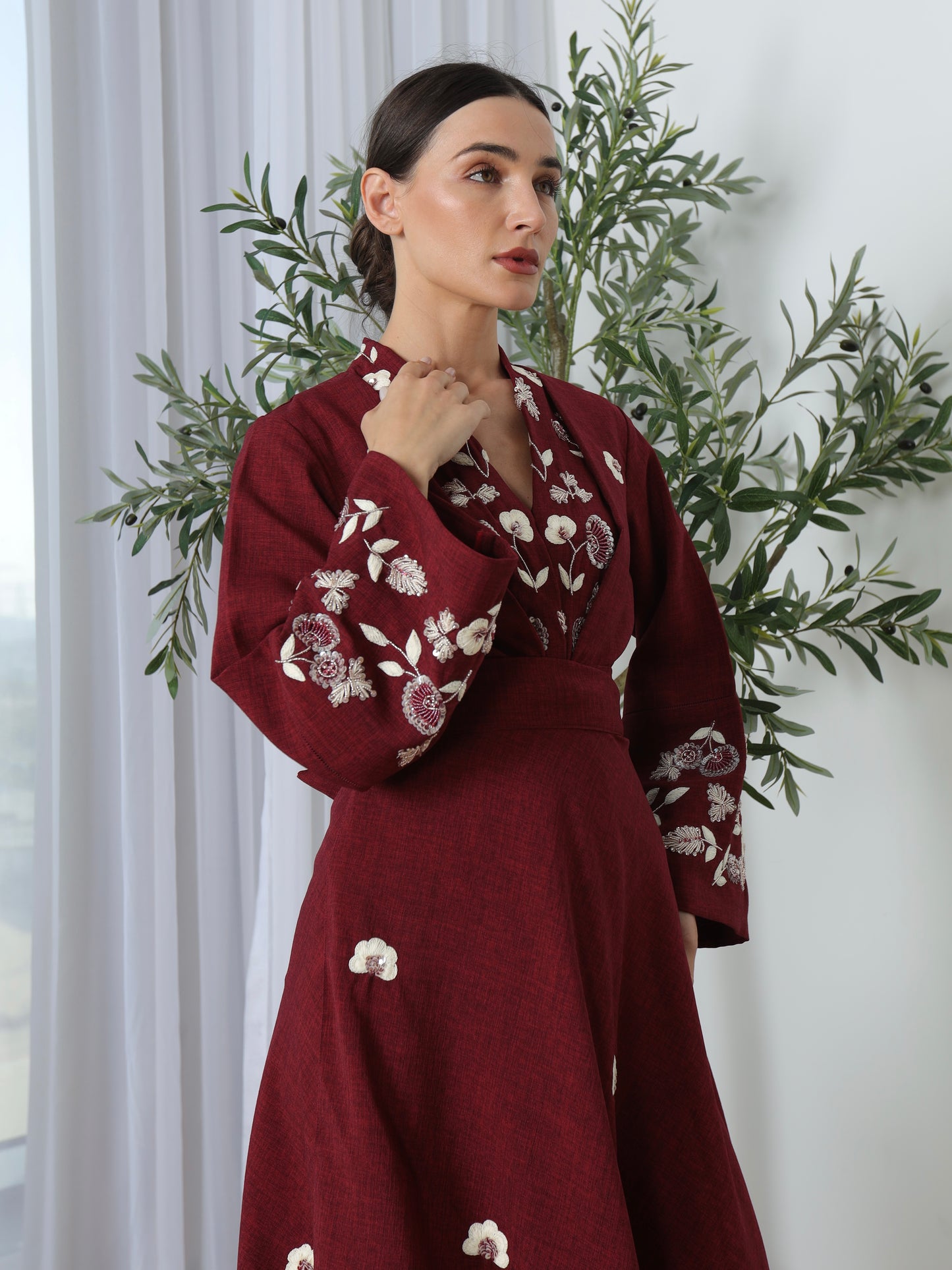 Kimono Linen Skirt Set | طقم تنورة كيمونو من اللينن