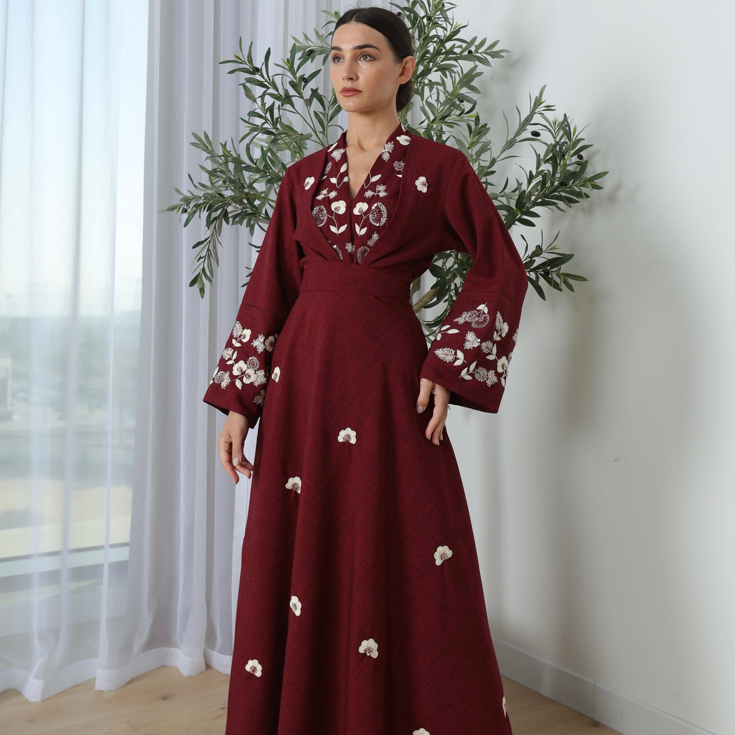 Kimono Linen Skirt Set | طقم تنورة كيمونو من اللينن