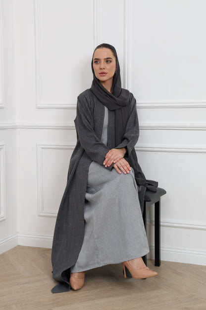 Linen Abaya Set ( 3 pieces )