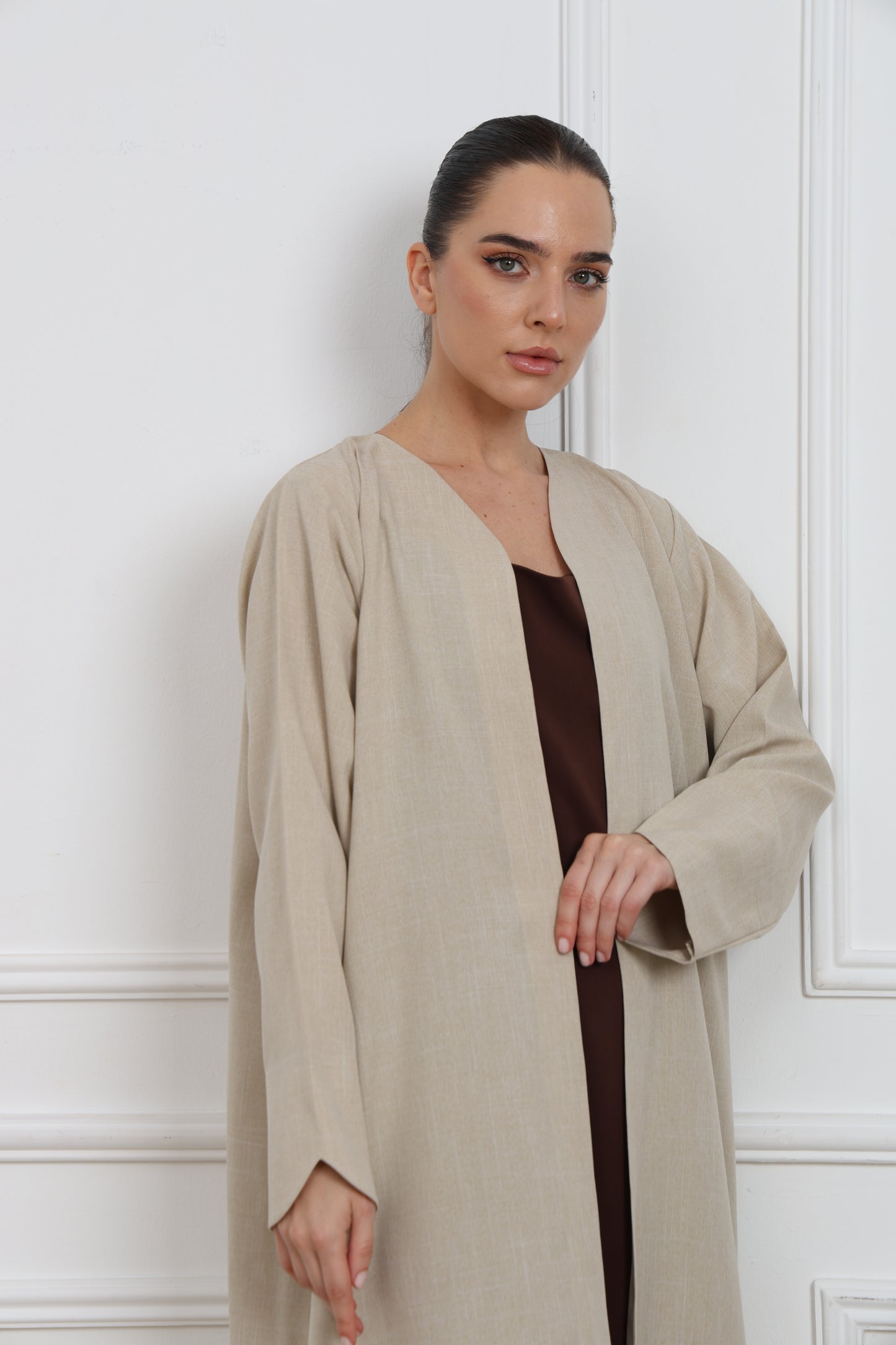 Linen Abaya Set ( 3 pieces )