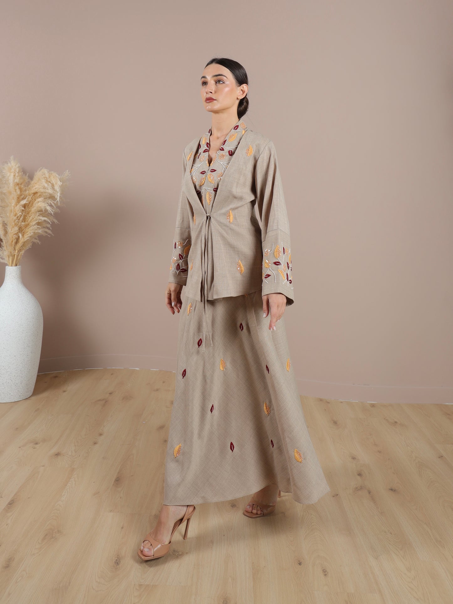 Kimono Linen Skirt Set | طقم تنورة كيمونو من اللينن