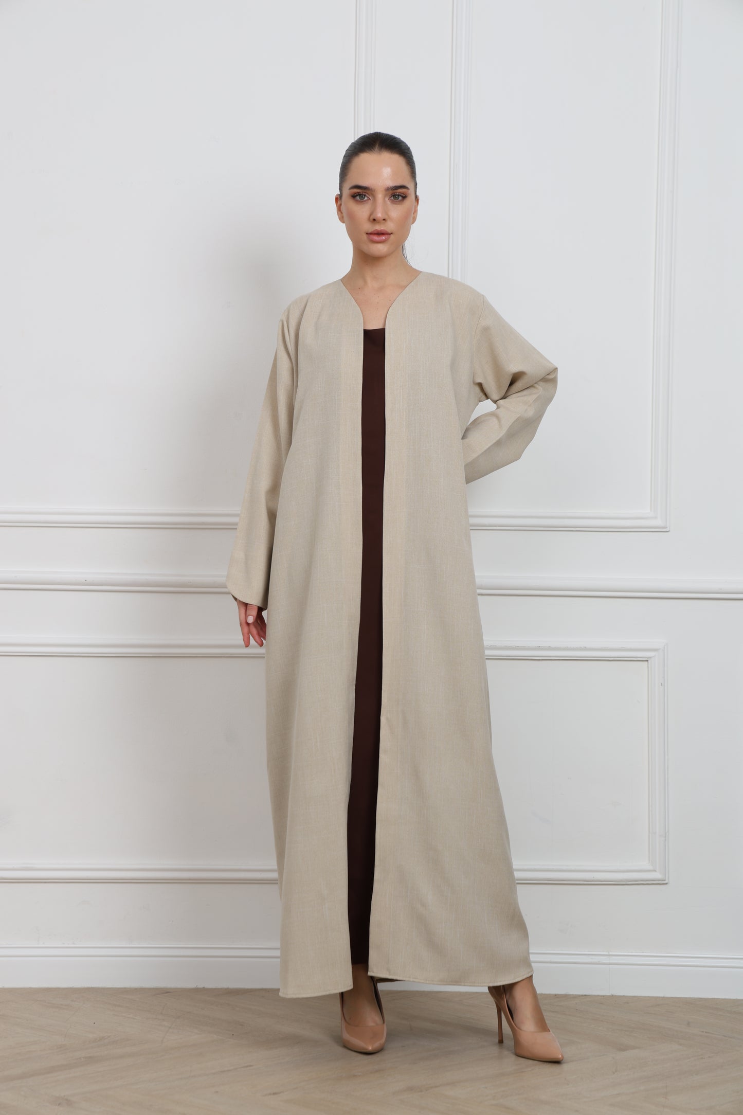 Linen Abaya Set ( 3 pieces )