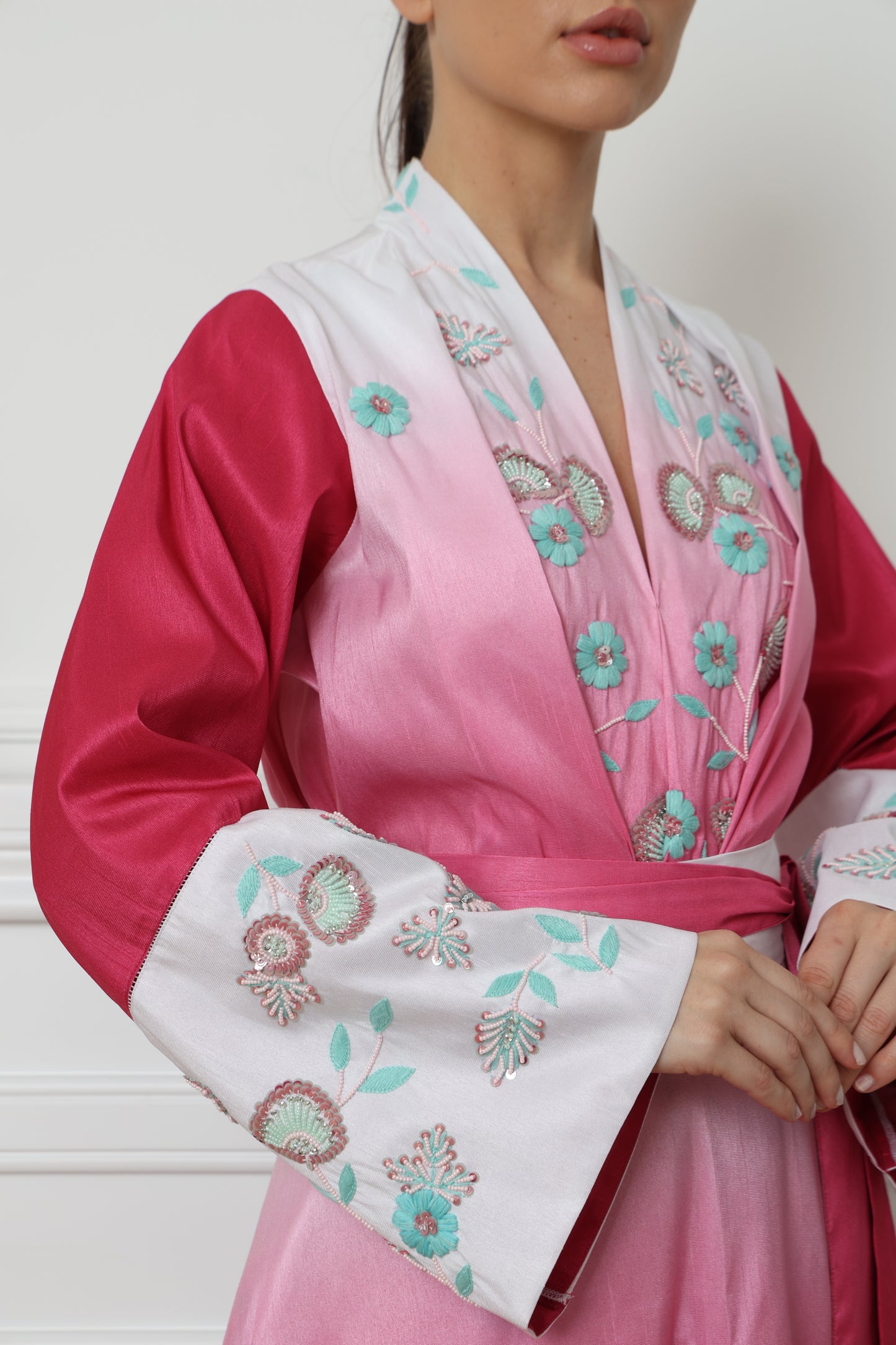Kimono Ombre Linen Set | طقم تنورة الكيمونو الاومبري