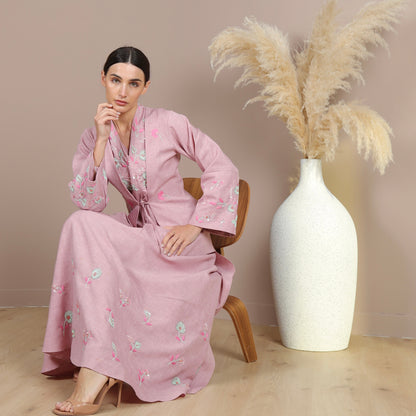 pink lenin skirt 