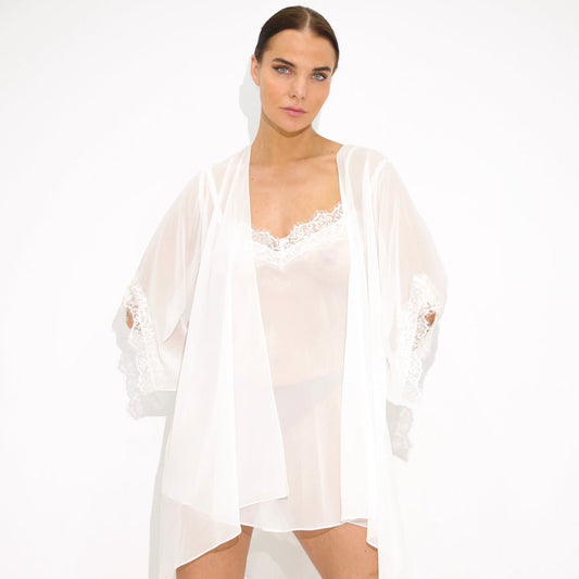 Chiffon mini slip - white