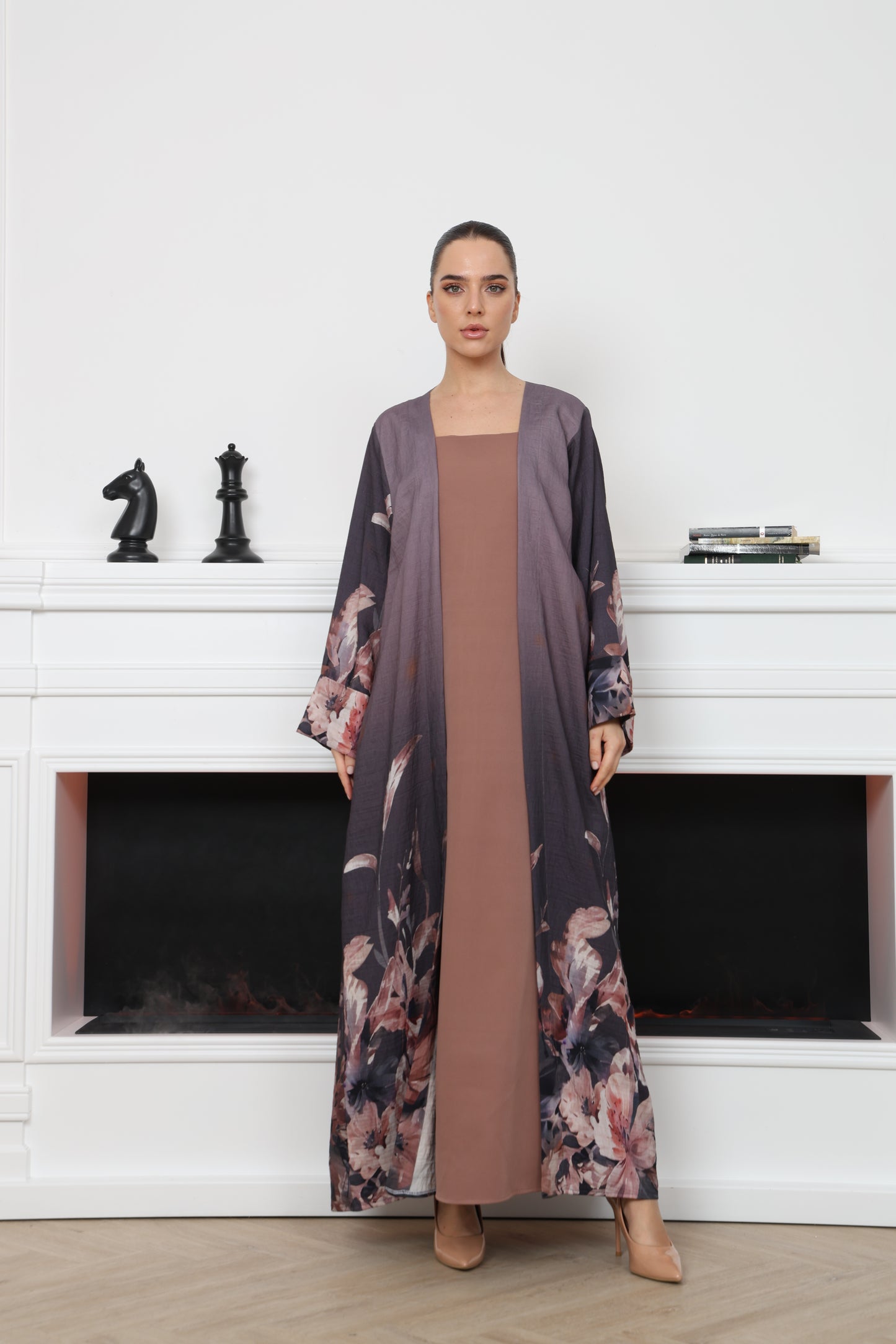 flowered Abaya set | طقم فلاورد