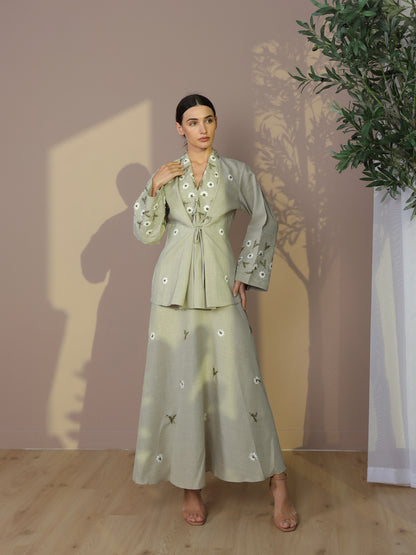Kimono Linen Skirt Set | طقم تنورة كيمونو من اللينن
