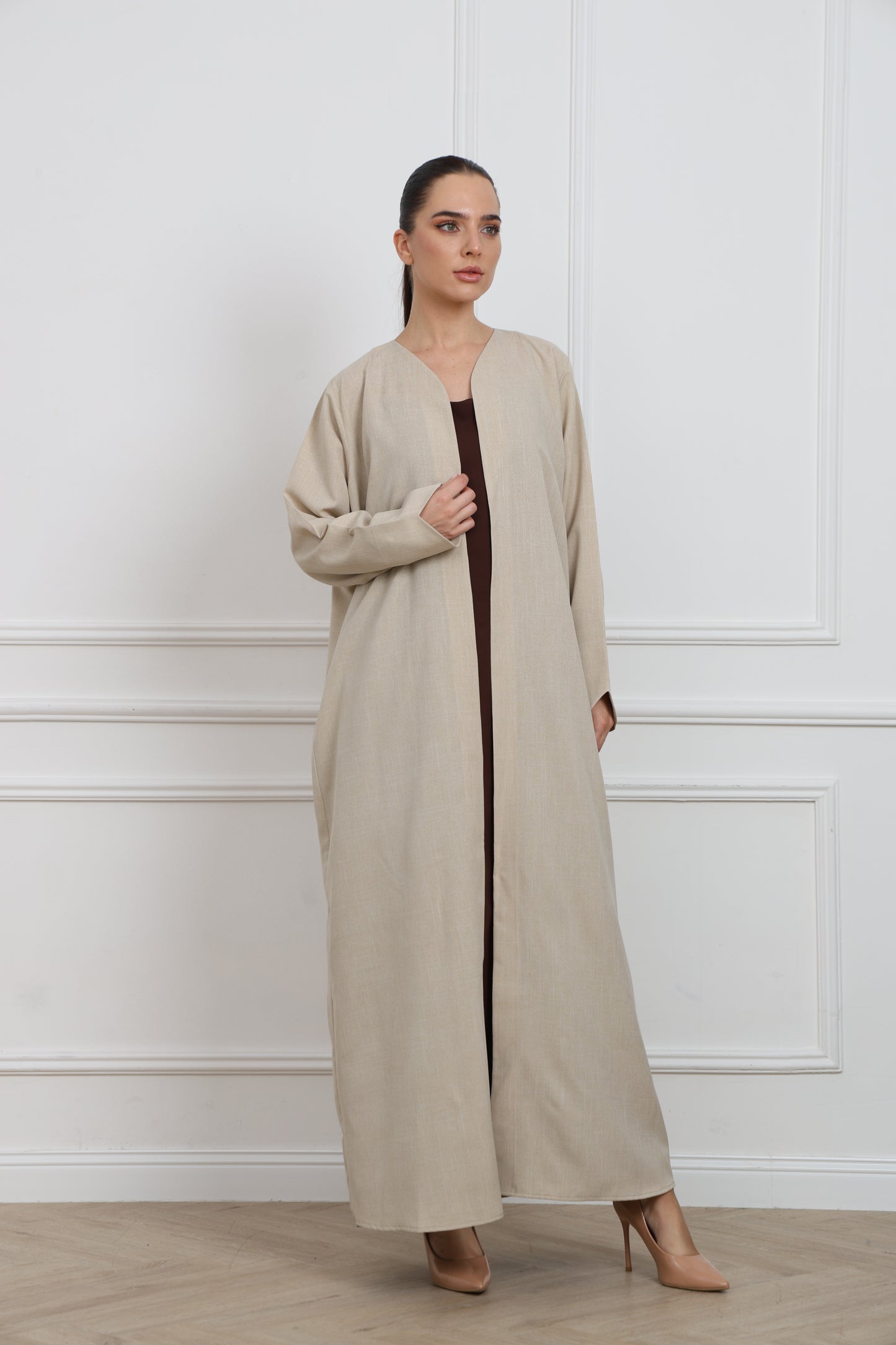 Linen Abaya Set ( 3 pieces )