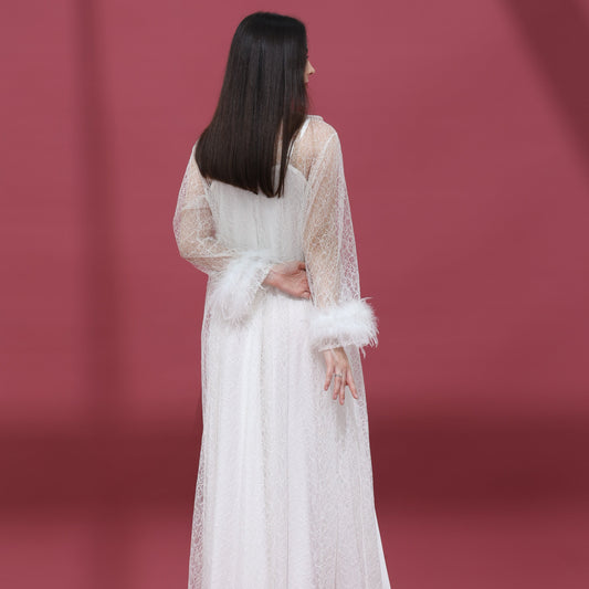 Elegant Lace nightwear  - white