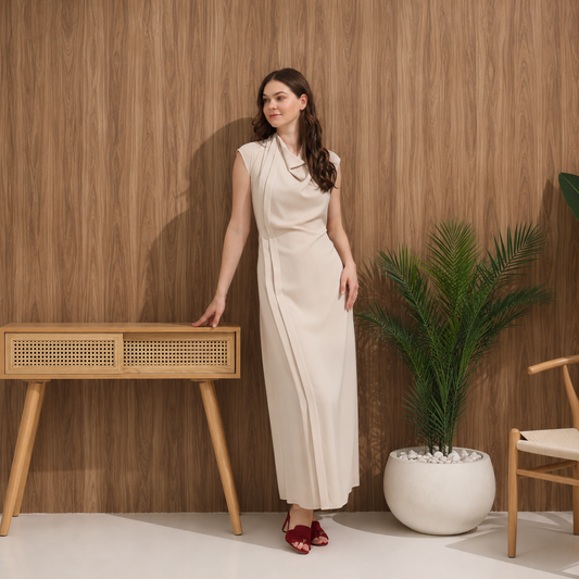 Curve Dress |  Vanilla Beige